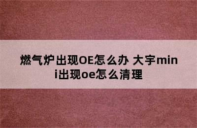 燃气炉出现OE怎么办 大宇mini出现oe怎么清理